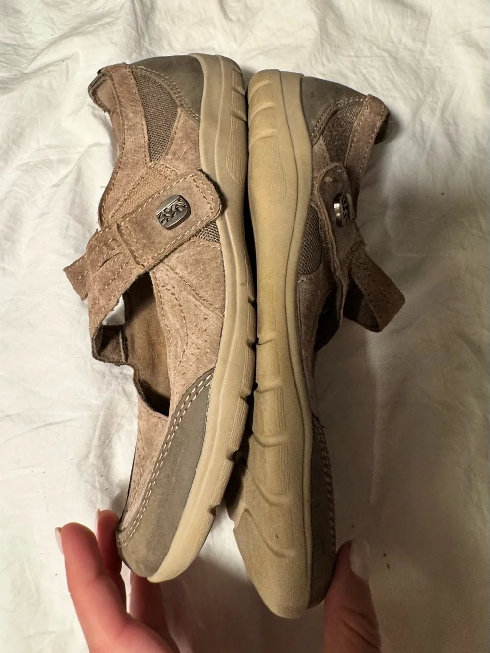 Earth Origins Taupe Leather Mary Jane Comfort Shoes Women’s 8.5